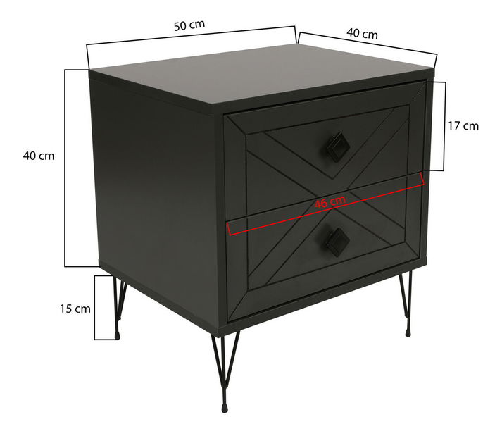 Nočný stolík Luana (antracit)