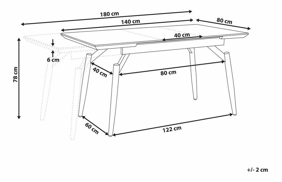 Blagovaonski stol BARASSA (tamno drvo) (za 6 osoba)