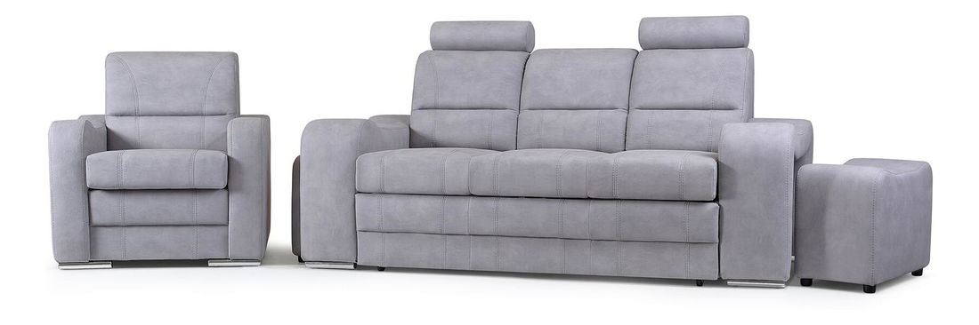 Sedacia súprava Wendell (sivá) (s taburetkami)