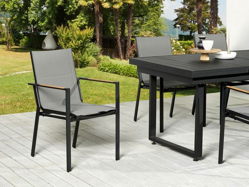 Set mobilier de grădină Valerian/Busetta (aluminiu negru) 