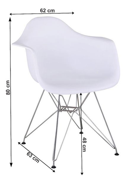 Fotelja Ferdan (bijela + krom) 