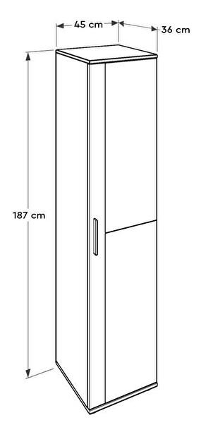 Cipőtároló (cipősszekrény) Shamanto (tükörrel) (fehér)