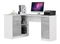 Rohový PC stolík Bienvenida (biela + lesk kovový) (L)