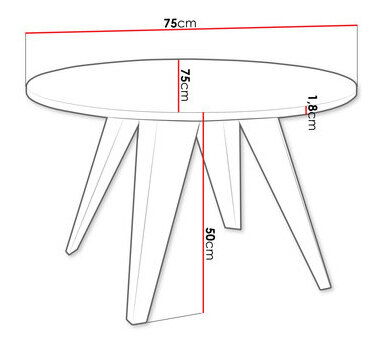 Măsuță de cafea Bartena (Negru + Negru molet) 