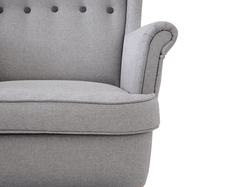 Kreslo ušiak Margis (sivá)