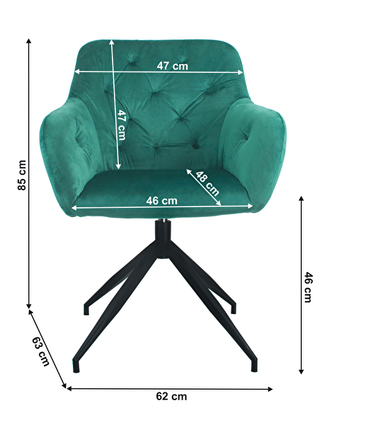 Scaun rotativ Viata (verde + negru) 