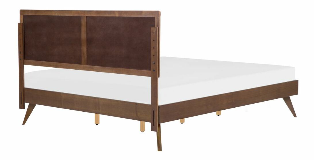 Pat matrimonial 180 cm ISTA (cu somieră) (lemn închis)