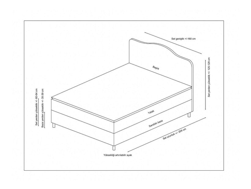 Boxspring 140 cm Asir Vassie (ružová)