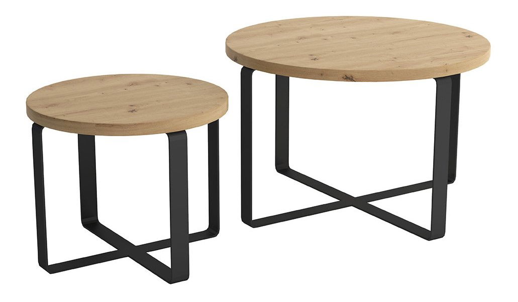 Set 2 ks. konferenčných stolíkov Jazon (čierna + Dub artisan) *bazár