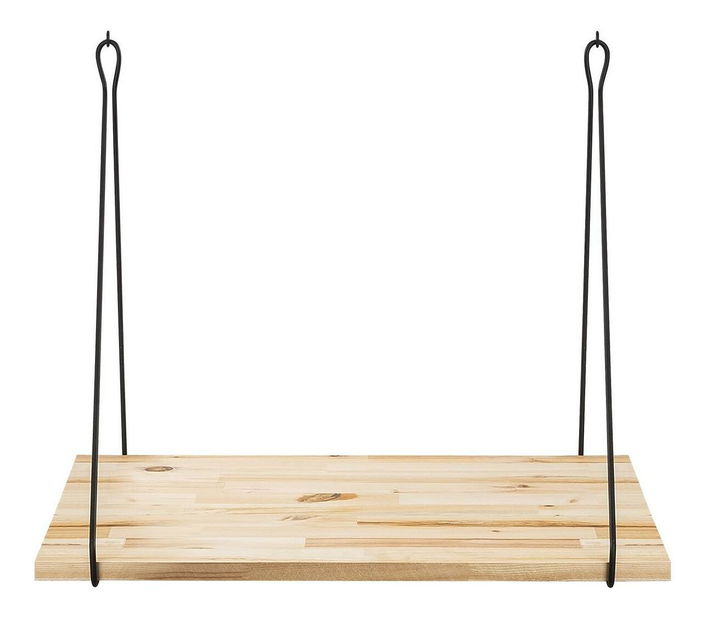 Polica Nusoma 1 (čierna + drevo) 