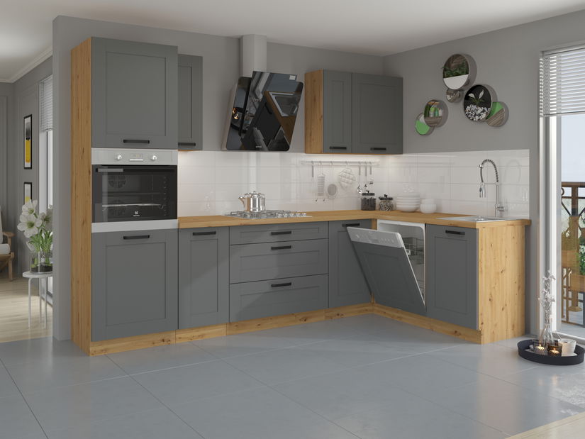 Ușă pentru mașina de spălat vase încorporată Lucid ZM 446 x 570 (Stejar artisan + dustgrey)