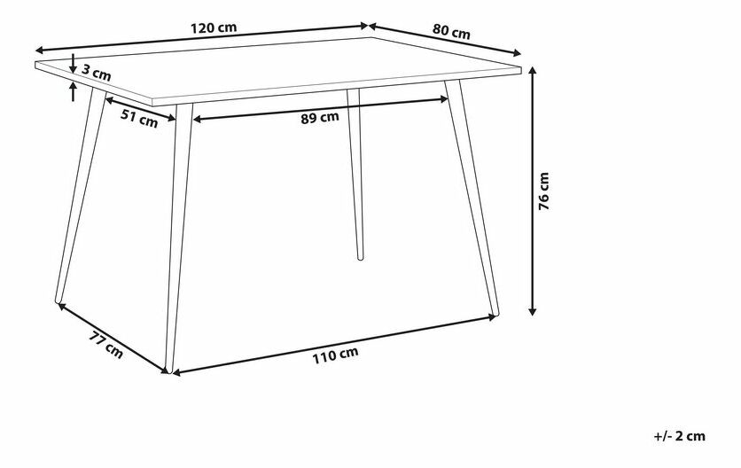 Jedálenský stôl SENTRO (biela) (pre 4 osoby)