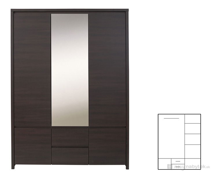 Dulap de haine Kaspian SZF5D2S (Wenge)