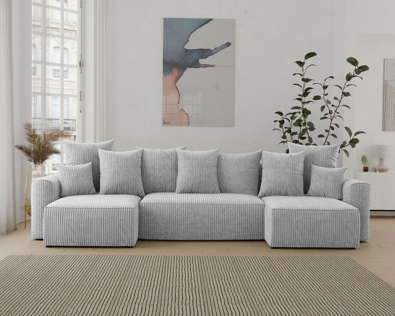 Rohová sedačka Denia U (svetlosivá)