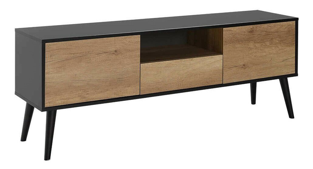 TV asztal/szekrény Hincindus (fekete + természetes)