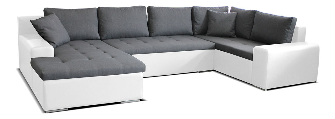 Rohová sedačka U Moreno L+2+BL (sivá + biela) (L)