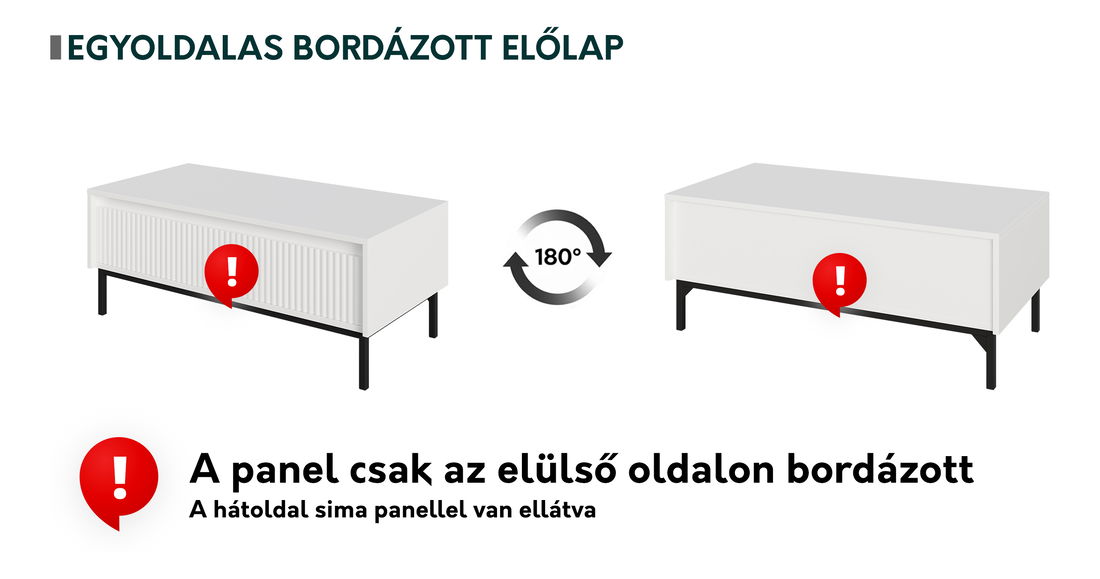 Dohányzóasztal Somkera 1SZ (fehér + fekete) 