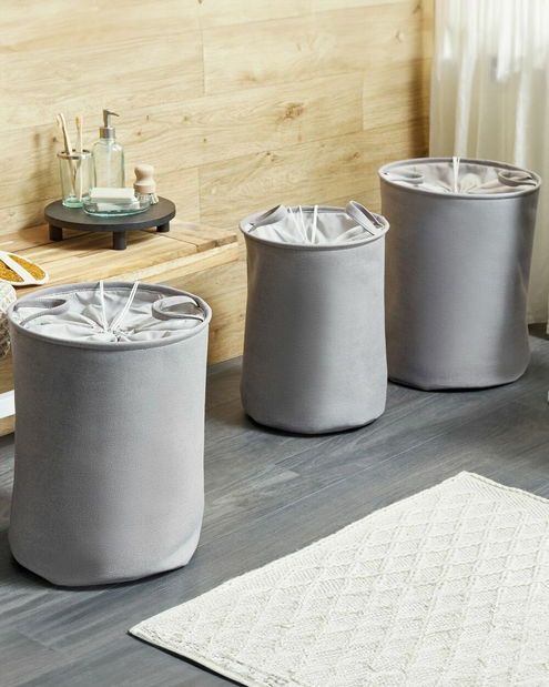 Set 3 ks úložných košov Ailun (sivá)