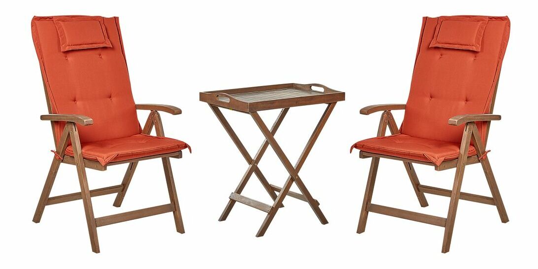 Záhradná zostava Amati (tmavé drevo + červená)