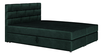 Franciaágy  Boxspring 160x200 cm Waller (sötétzöld) (ágyráccsal és matraccal)