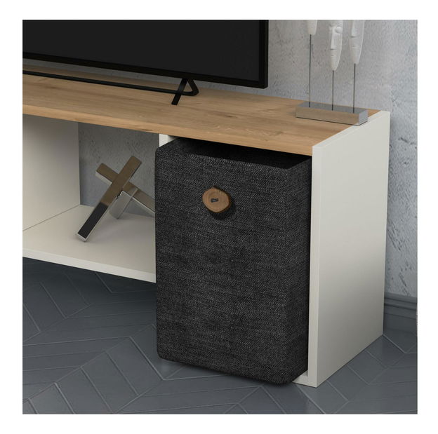 TV stolík/skrinka Timami (biela + dub) 