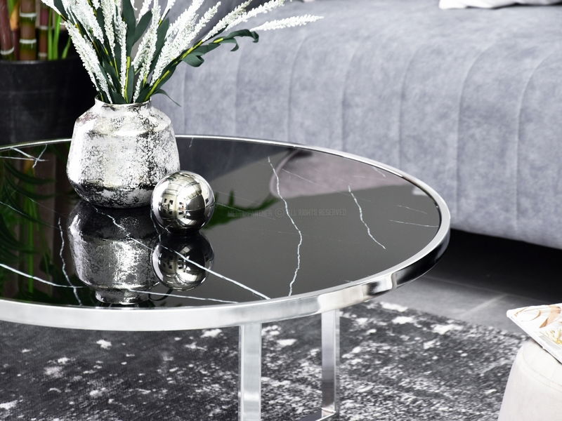 Dohányzóasztal Natol (fekete + króm)