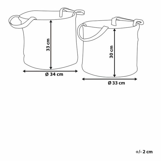 Set 2 buc. coșuri textile KIMBA (textil) (bej)