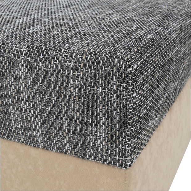 Kutna garnitura Idium New bež + siva (s tabureom) (L) 