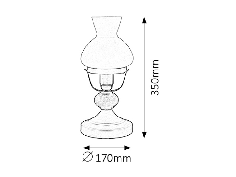 Stolna lampa Petronel 7072 (crna mat + orah + opalno staklo)