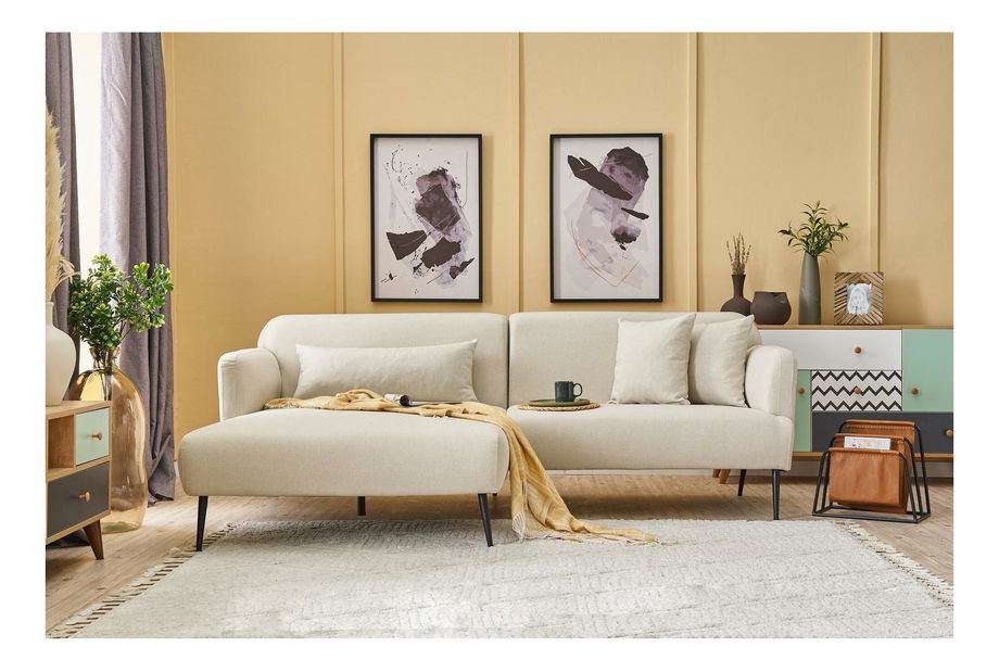 Kutna garnitura Revosatta (L) (krem + crna)