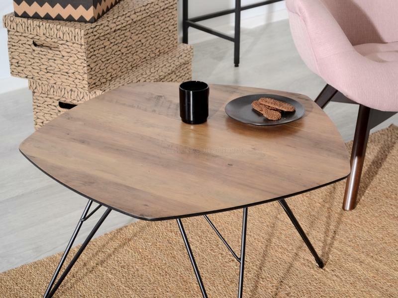 Dohányzóasztal Petal Xl (dió + fekete)