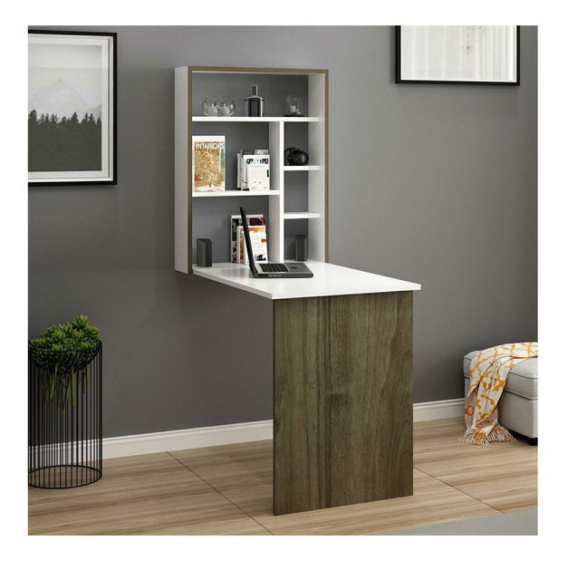 PC stolík Kodima (biela + dub) 