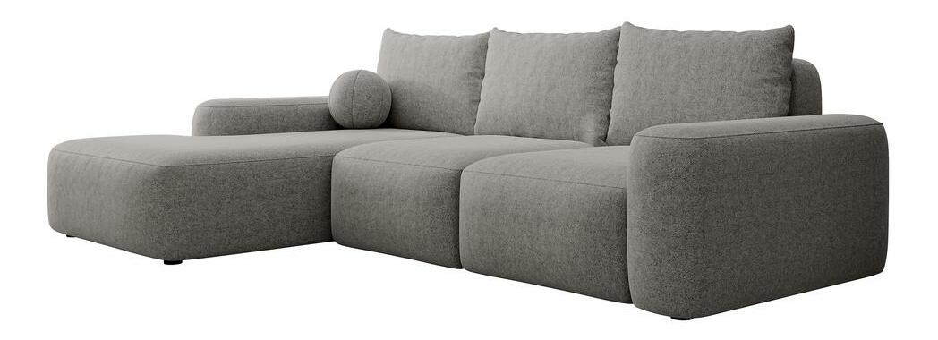 Rohová sedacia súprava Carlito (L) (sivá tmavá + čierna)