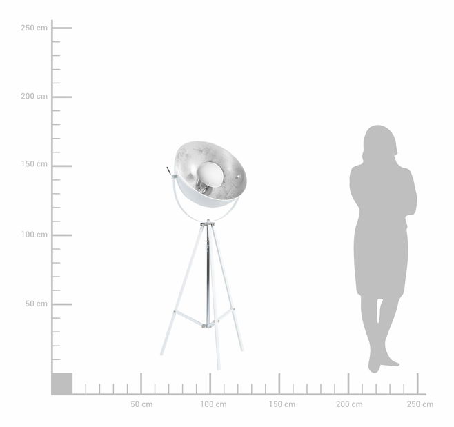 Állólámpa 149 cm Theos Ii (fehér)
