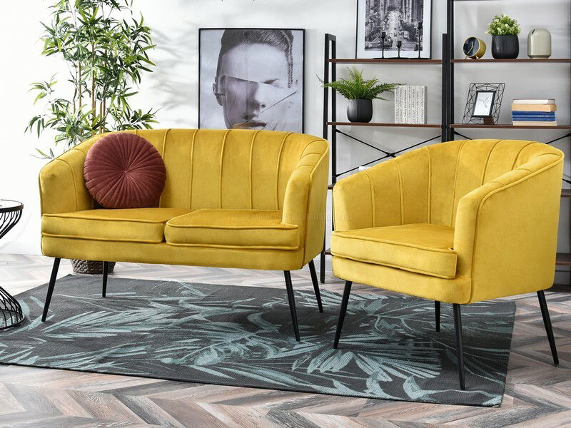 Sofa Etimee S (žuta + crna)