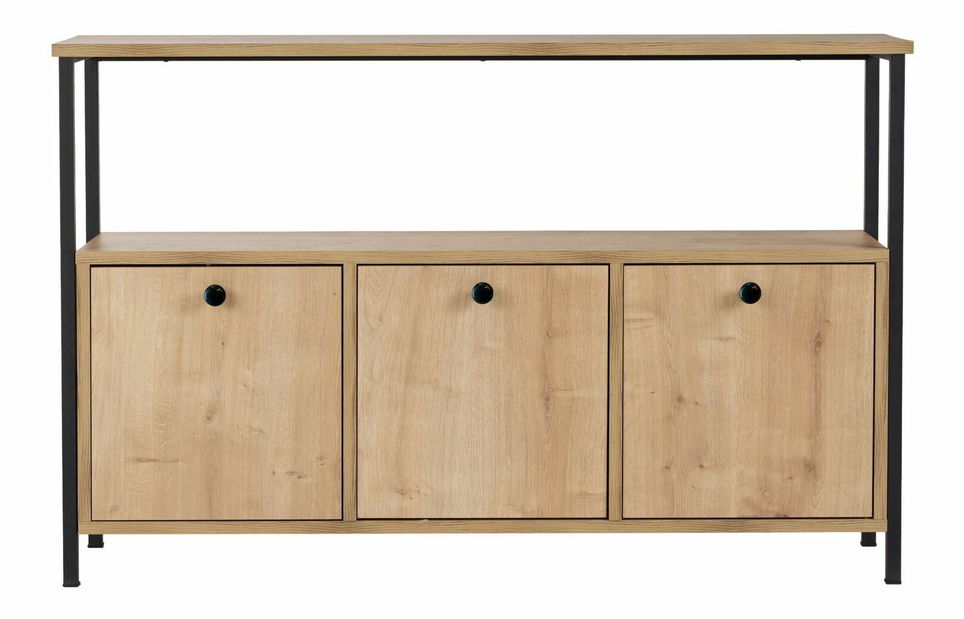 Konzolový stolík Solac 1 (dub + čierna)