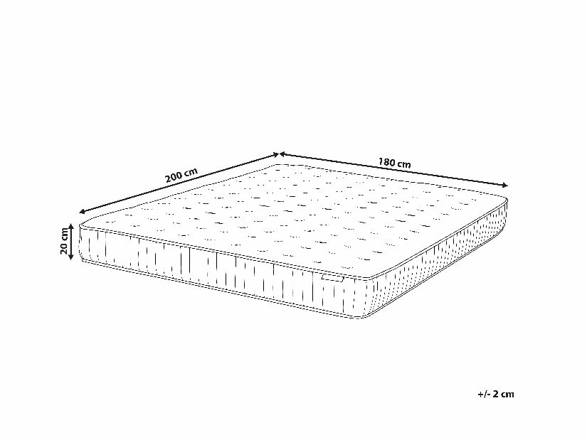 Saltea cu arcuri individuale 180x200 cm DARAM (tare)