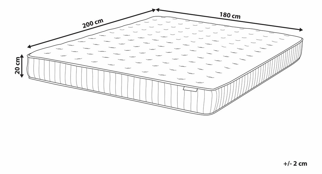 Saltea cu arcuri individuale 180x200 cm DARAM (tare)
