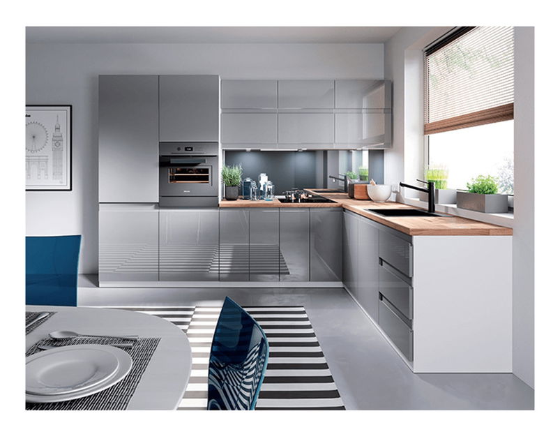 Dulap inferior de bucătărie D30 Aurellia (Alb + Gri lucios) (D)