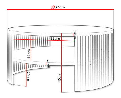 Dohányzóasztal Zentono Gold (arany + sarkvidéki fehér) 