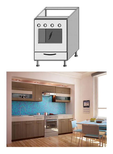 Dulap inferior de bucătărie sub cuptor ZK-60 Igo