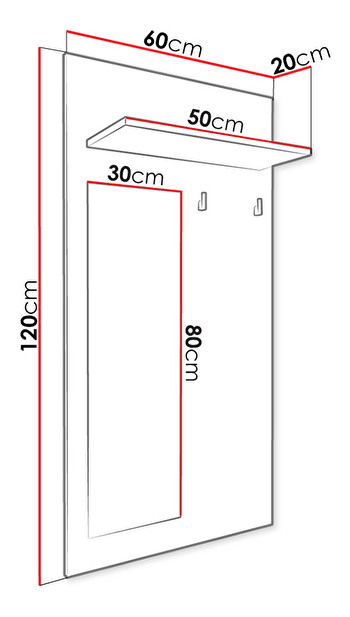 Vešiakový panel Tunbergia TN06 (biela) *výpredaj
