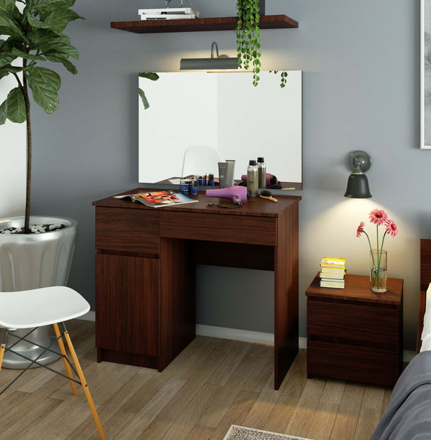 Toaletný stolík Parijat (wenge) (so zrkadlom) (L)