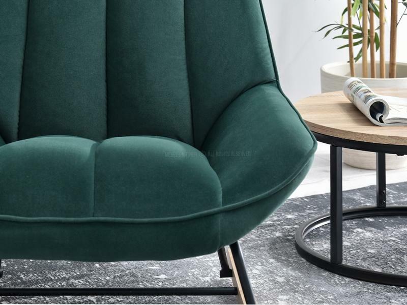 Kreslo Bertie (zelená + buk čierny)