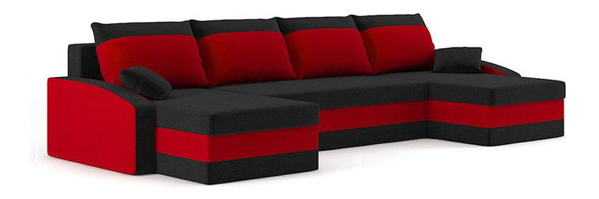 Rohová sedačka Salim (čierna + červená)