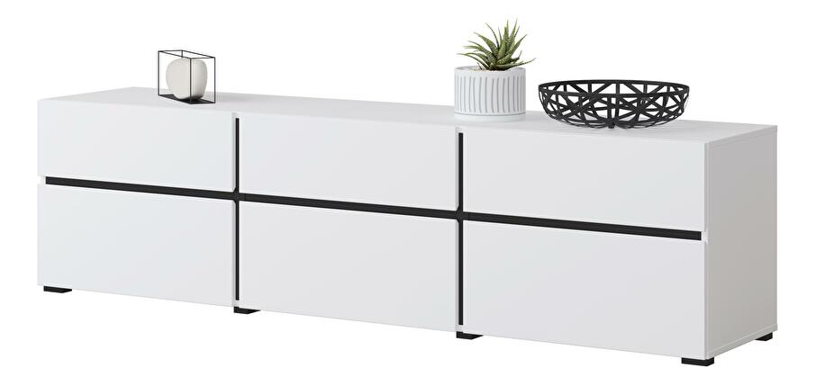 TV stolík/skrinka Crossroad W41 (čierna + biela)