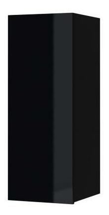 Závesná skrinka Henry Typ 08 (čierna + čierny vysoký lesk)