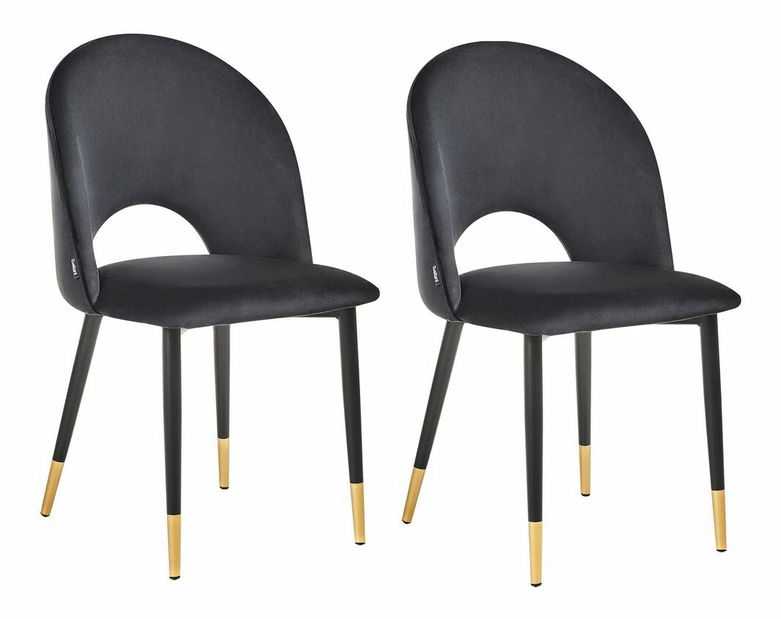 Set 2 ks. jedálenských stoličiek MAGI (látka) (čierna)