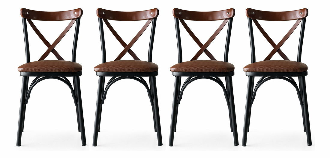 Set 4 stoličiek Erica (Hnedá)