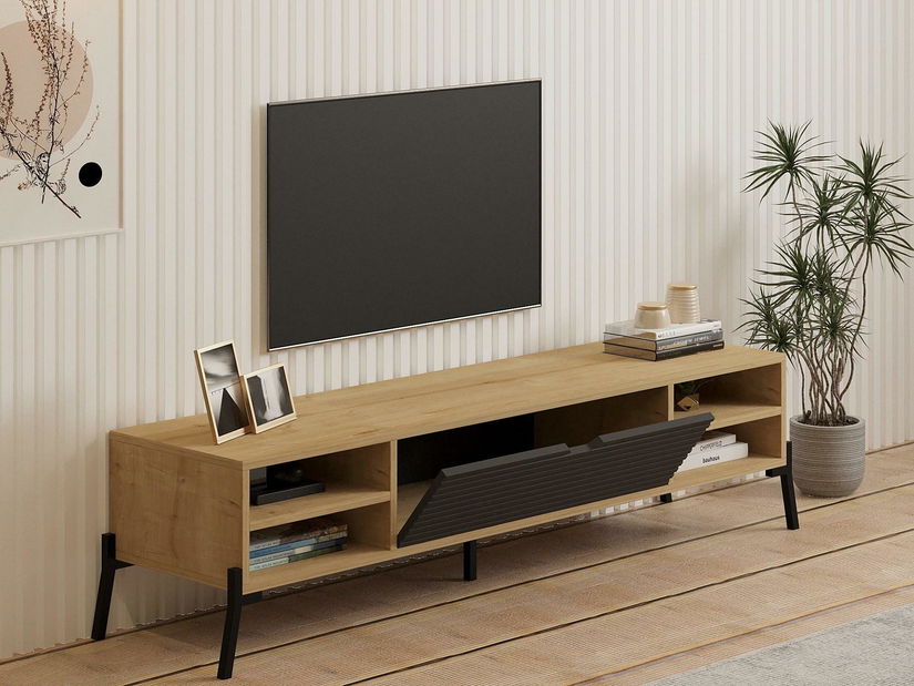 TV asztal/szekrény Motosu (zafír tölgy + antracit) 